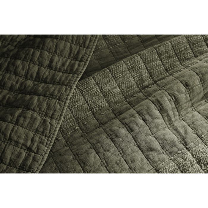 Couvre lit 240 x 260 cm "Zelie" Coton Jacquard l'Effet Papillon - Romarin - 240 x 260 cm