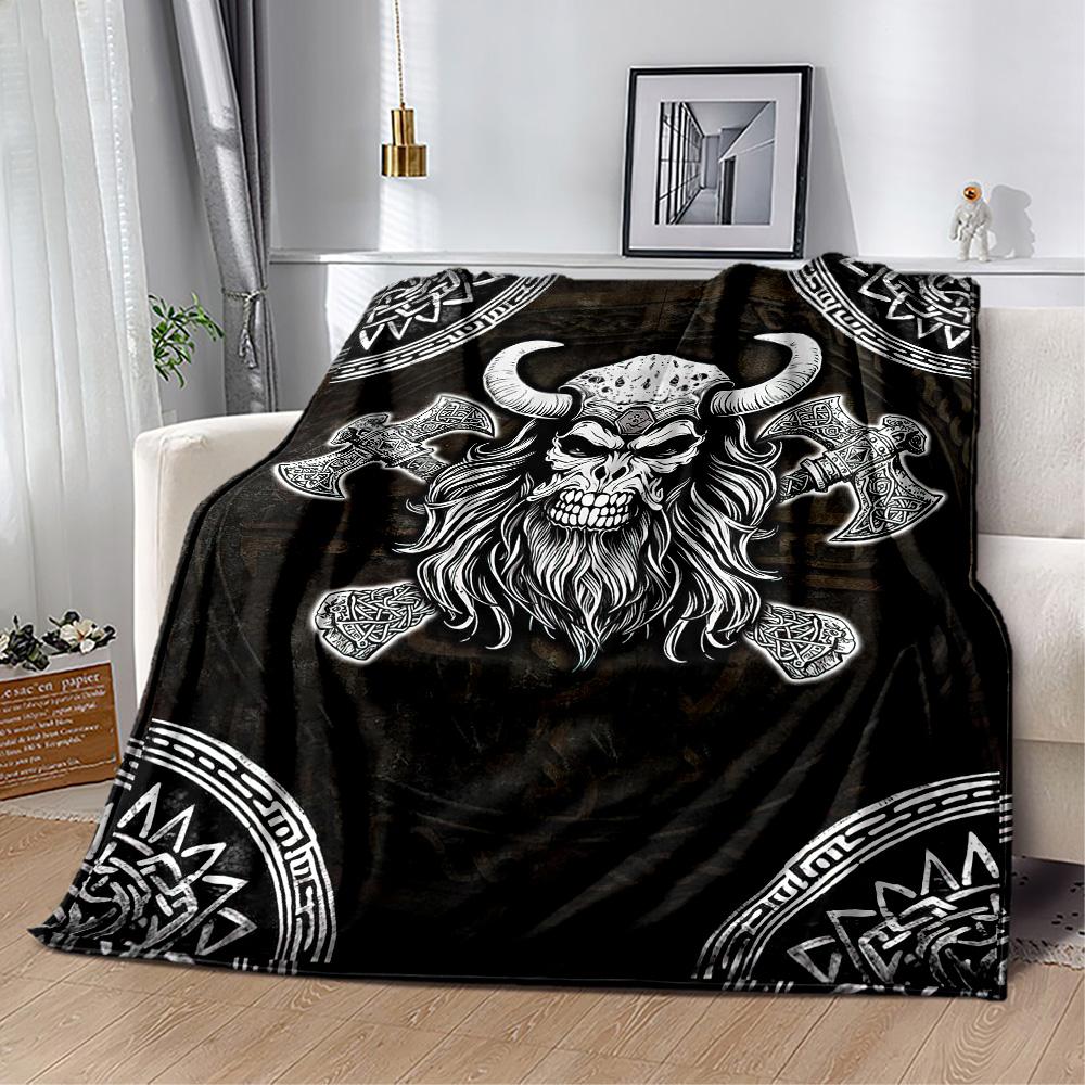 Viking Compass And Wolves Blankets Are Suitable for Living Rooms,making Them an Ideal Choice for Outdoor Travel and Gifts.