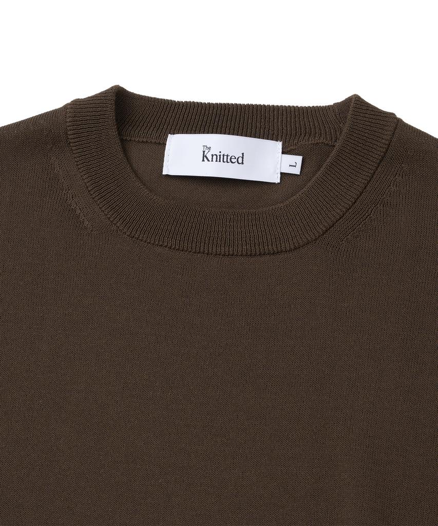 KNITTED Shellon Cooling Single Crop Round Knit Brown