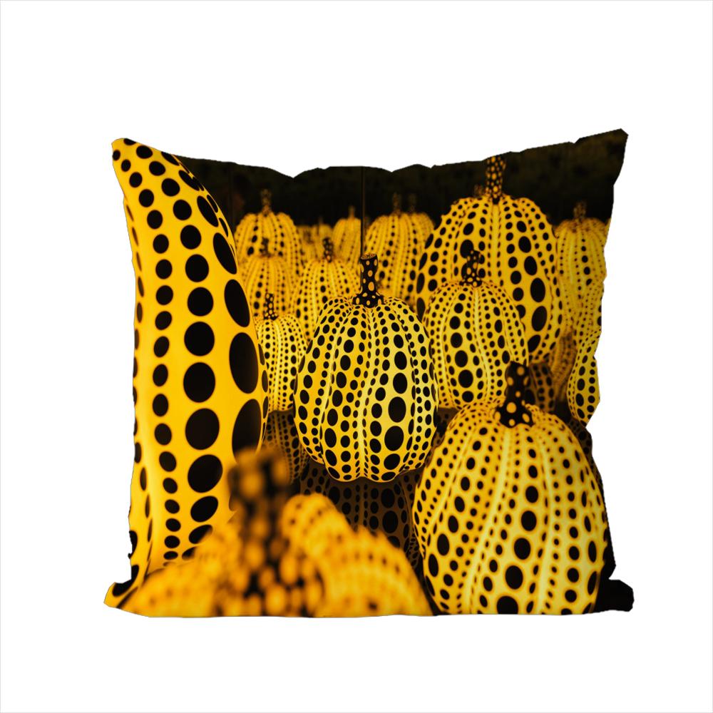 Yayoi Kusama Pumpkin Pillow Case For Car Sofa Decorative Home Doublesided Print Plush Square Throw Pillow Cushion Cover