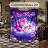 Coperta da divano a tema unicorno con nome personalizzato, coperta morbida e accogliente per casa, divano, letto