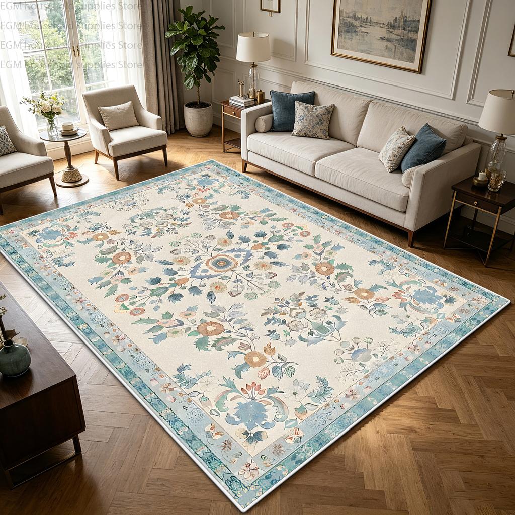 Retro Boho European Luxury Carpet Living Room Floor Mats Non-slip Washable Bedroom Lounge Decoration Home Large Rug izable