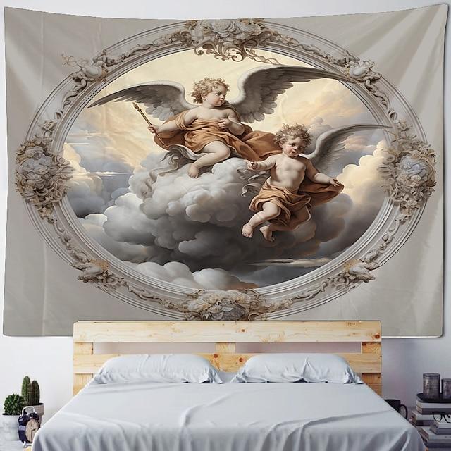 Tapestry large wall painting with an angel from the Renaissance 75x100