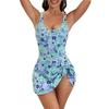 One-piece printed swimsuit, belly slimming, backless, fashionable skirt-style one-piece swimsuit