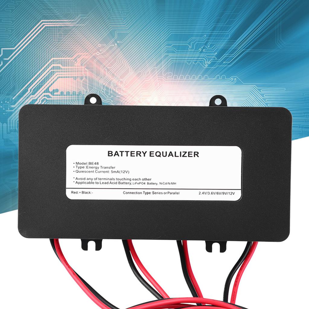 Battery Equalizer Black Solar System Balancer with Reverse Connection Protection 48V