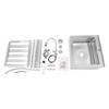 Kitchen Single Bowl Sink Stainless Steel Freestanding Adjustable Temperature Sinks w/Faucet&Drain Pipe for Restaurants