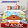 3pcs Hey Duggee2 Cover Set - Personalized Name, HD Printed Bedding with 1 Cover and 2 Pillowcases - Perfect for Home Decor, Easy Care