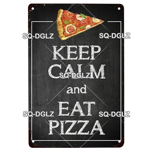 Vintage Metal Tin Sign Pizza Party Wall Decor Retro Kitchen Cafe Bar Home Plaque