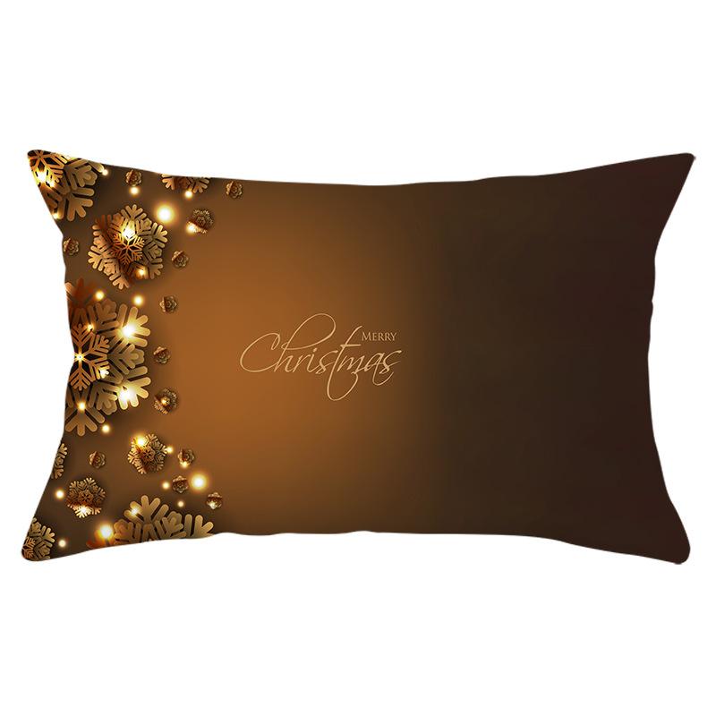New Christmas Peach Skin Waist Pillowcase Gold Series Sofa Cushion Cover Bedside Pillow Cover