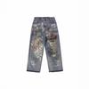 Jeans Do Dirty Old Hand-Painted Graffiti Ripped Loose Casual Men And Women Tide The Same Style