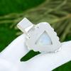 Natural Rainbow Moonstone Gemstone Pendant White 925 Sterling Silver Jewelry