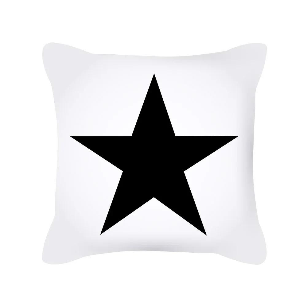 Kissenbezug schwarz und weiß, Kissenbezug mit geometrischem Druck, Moderner und schlichter Stil, Heimdekoration, für Sofa