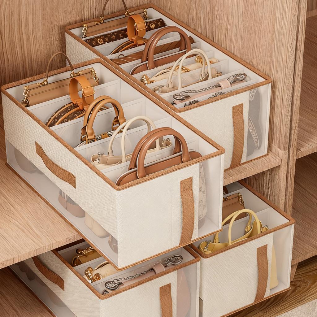 Storage Boxes with Dividers Multi-Compartment Design for Clothing, Luggage, Bag Storage