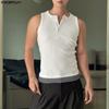 Men Summer Sleeveless Patchwork Fitted Ribbed Casual Tank Tops Vest