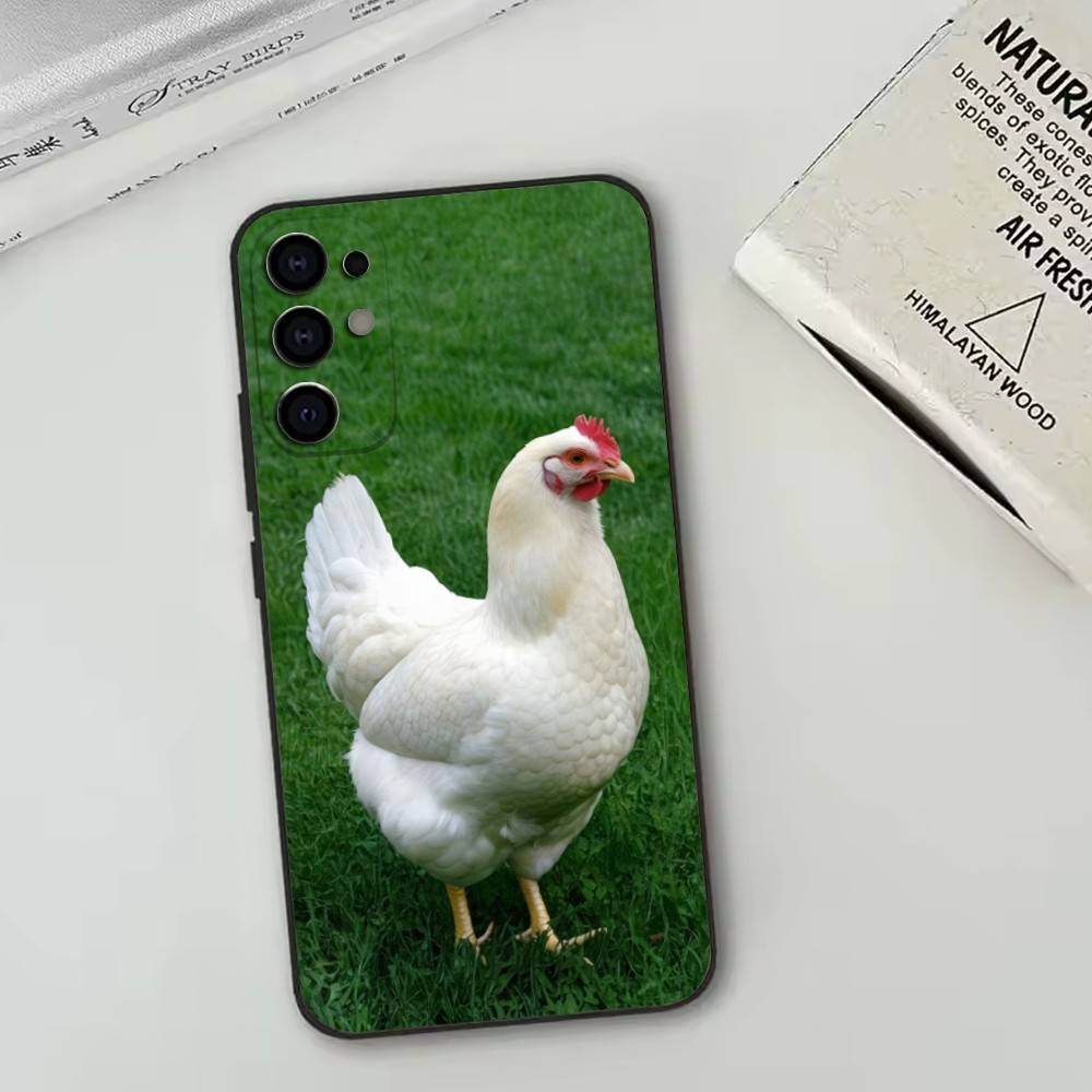Chicken222 Phone Case Black Silicone Soft For Samsung S25,S24,S21,S22,S23,S30,Ultra,S20,Plus,Fe,Lite