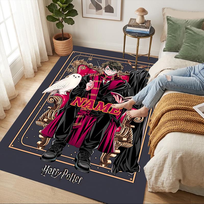 Custom Name Owl Letter Living Room Non-Slip Area Rug Soft Carpet for Bedroom Kids Playroom Sofa Office Home Decor Doormat
