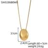 CARLIDANA Non Tarnish Simple Geometric Gold Plated Stainless Steel Chunky Long Vortex Oval Square Pendant Necklace for Women