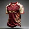Men's Casual V-Neck Short Sleeve T-Shirt Lightweight Breathable with Mexico Letter Print
