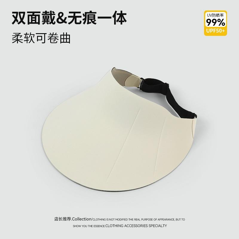 Traceless Ice Silk Hat Women's Sunscreen Sun Hat Outdoor Summer Riding UV Protection Portable Rollable Empty Top Hat