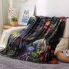 1Pc Cartoon Print Flannel Blanket, High Quality Comfortable for All Seasons, Home Decor, Warmth and Comfort, Perfect for Christmas Birthday Gift