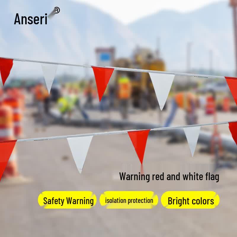 Ancairui Red White Safety Warning Flag