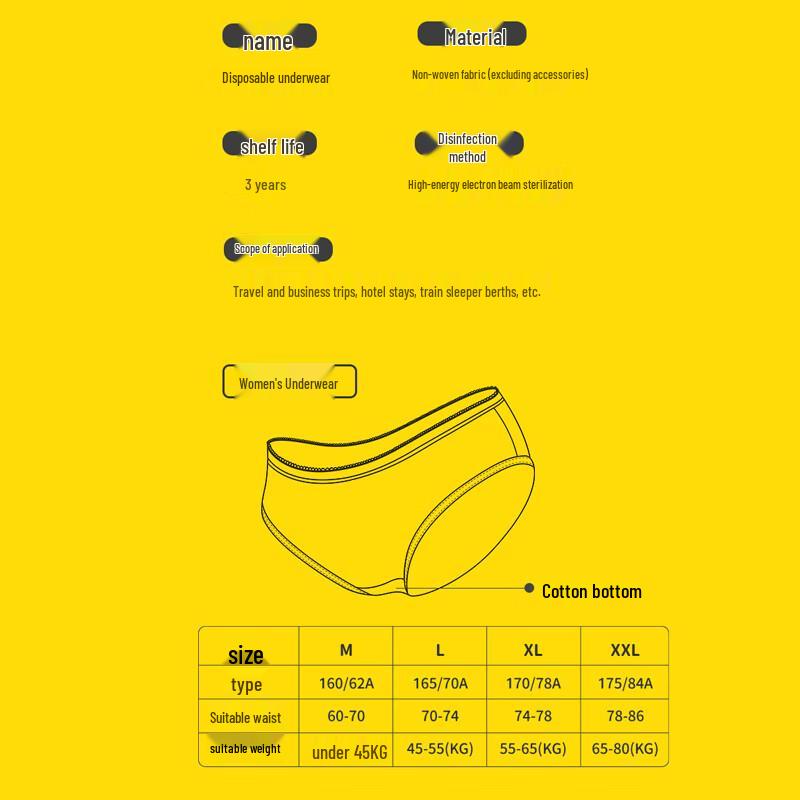 Roupa Íntima Descartável de Não Tecido Jiatu (Pacote de 2x5)