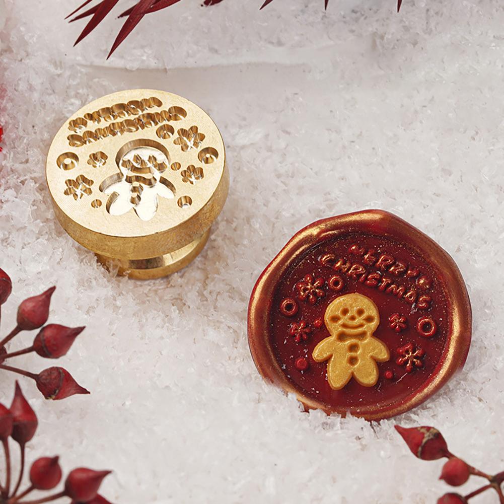 MY# Christmas Art Seal Head Ornamental DIY Craft Supplies for Packaging Scrapboo