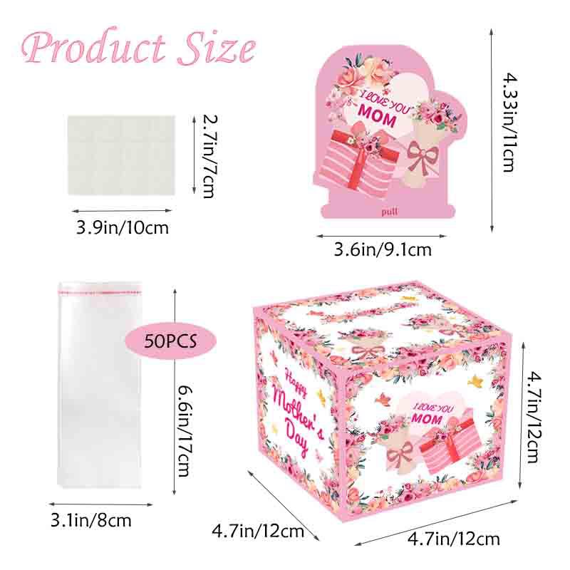 Mother'S Day Surprise Money Pull Box Funny Pumping Money Gift Box With Greeting Card For Mom Grandmother Birthday Party Decor