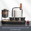HANDUNYOU Portable Glass Tea Set with Quick Cup and Stylish Tray
