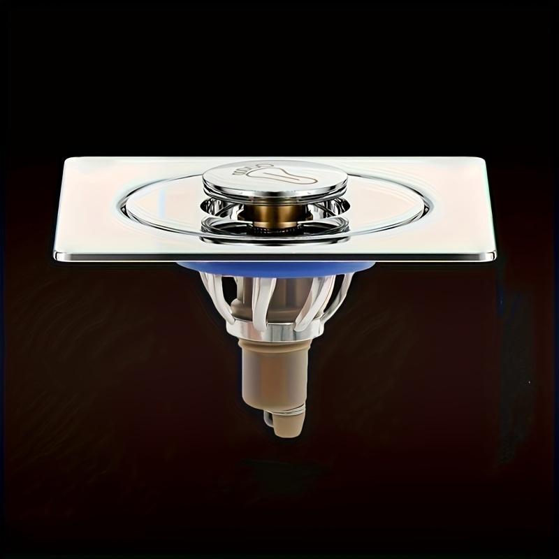 

1pc Easy-Press Foot-Operated Metal Drain Cover Quick-Bounce Pop-Up Design for Efficient Water Flow | Ideal for Bathroom Floor Drains