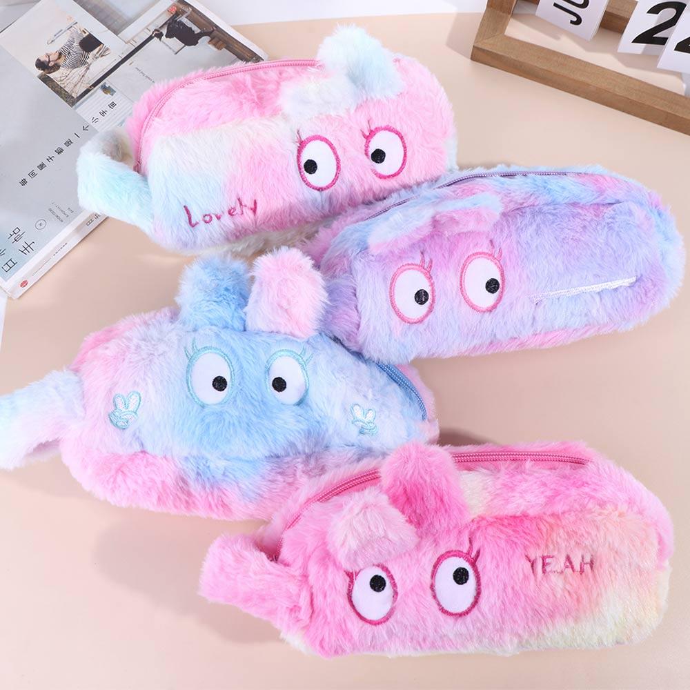 Plush Bag Plush Pencil Case Large Capacity Cartoon Plush Pen Bag Makeup Bag Pencil Pouch  Girl Gift