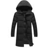 Down Jacket Men's Long Over-the-knee Men's Winter Thickened White Duck Down Hooded Jacket Couple School Uniform Tide