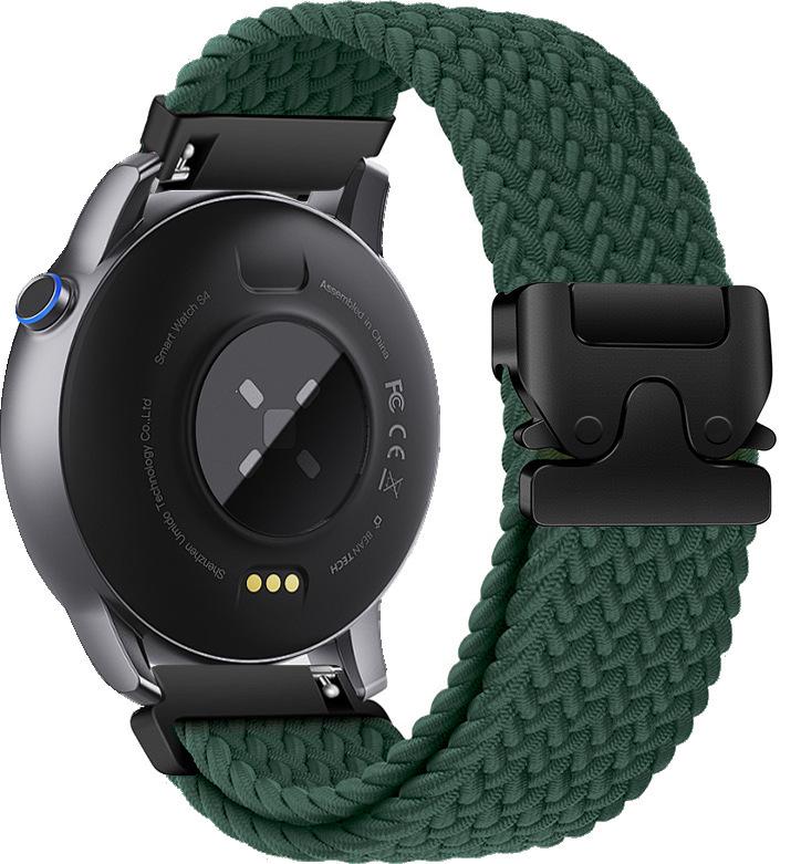 Cinturino in Nylon Intrecciato Compatibile per Huawei GT5 e Samsung Watch4567 con Fibbia ad Ombrello