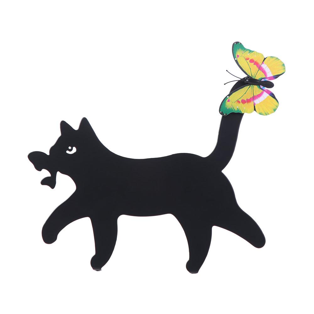 3Pcs Set Butterfly Decorative Black Cat Silhouette Animal Garden Ornaments  Home Decoration