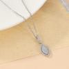 Sparking Inlaid Synthetic Zirconia Delicate Pendant Necklace for Women Exquisite Banquet Engagement Jewelry Accessories