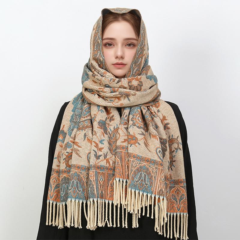 Kaschmir Pashmina Schal Damen Wickel Warm Winter Schals Design Druck Damen Foulard Baumwolle Stolen Schal