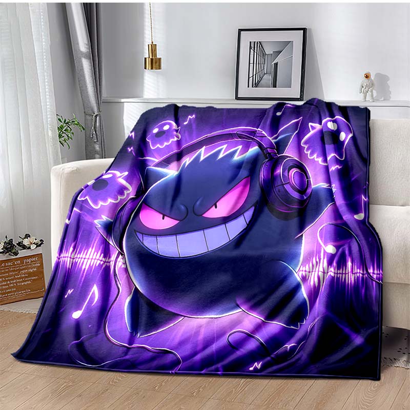 P-Pokemon G-Gengar Print Blanket Warm Soft and Comfortable Home Travel Blanket Sofa Bedding Camping RV Blanket Luxury Gift