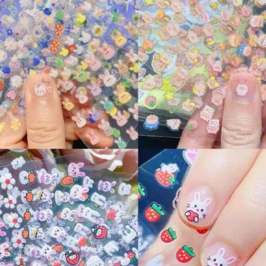 Vattentäta Nagelklistermärken med Tecknade Figurer för Barn - Söta Prinsess- & Kaninmotiv för Barn