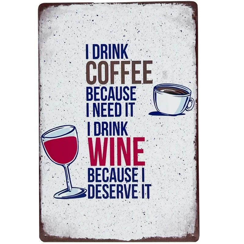 Vintage Beer Metal Tin Signs Wine Alcohol Drinker for Bar Pub Club Man Cave Kitchen Wall Decor Plaque 8x12 Inch