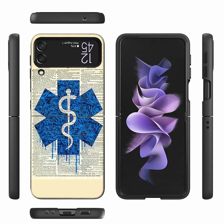 EMT EMS Medical Rescue Phone Case For Samsung Z Flip 6 7 5G Z Flip 5 Galaxy Z Flip 3 4 5G ZFlip Shockproof Hard Cover TPU PC Coq