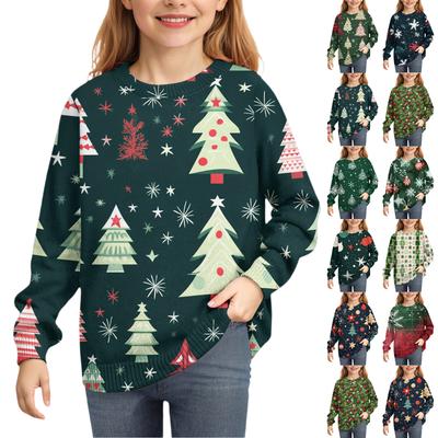 Christmas Day Sweatshirts For Children Boys And Girls Knit Sweater Cute Shirt Fall Crewneck Pullover Tops