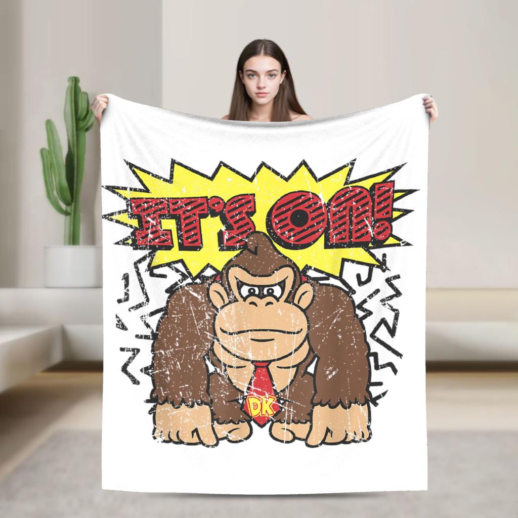 Donkey Kong Spiel Decken Flanell Super Warme Überwurfdecke für Bettdecke Sommer