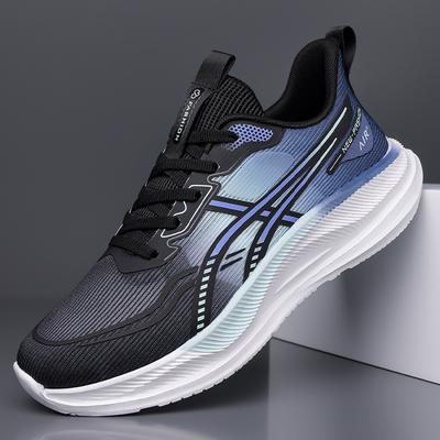 Men's Shoes Summer Running Shoes Lace-up Mesh Hollow Breathable Lightweight Running Student Sports and Leisure Shoes