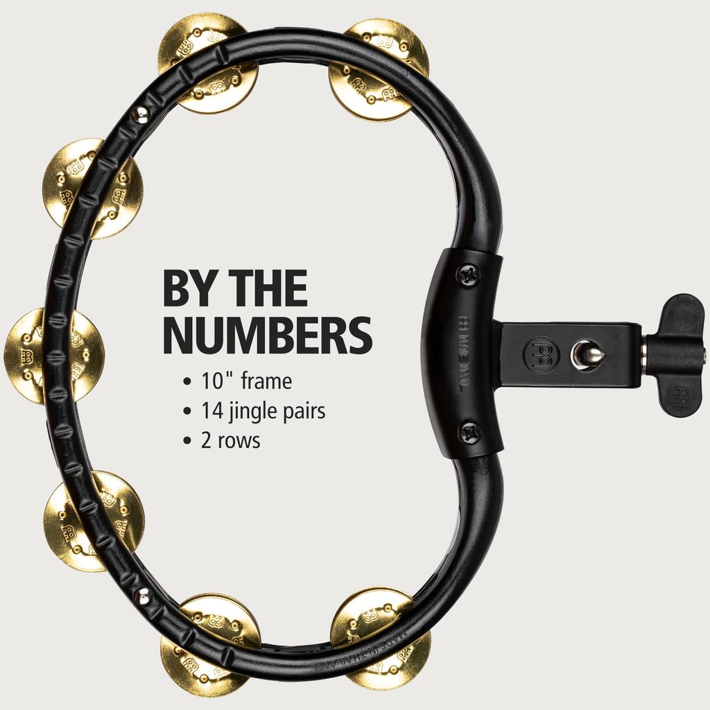MEINL Percussion Tambourine Traditional ABS Tambourine Brass Jingles TMT2B-BK []
