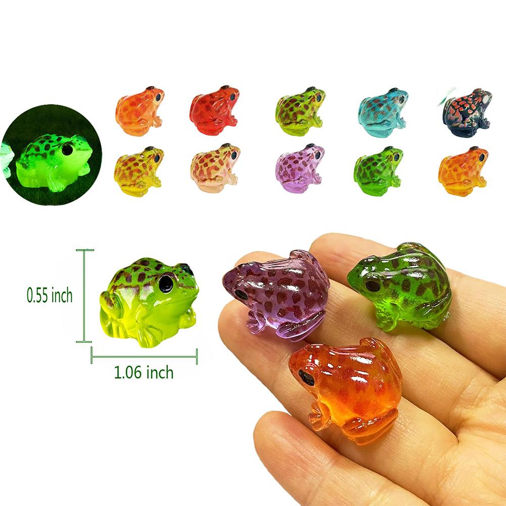 Set of 60 Glow in The Dark Mini Resin Frogs for Garden and Craft Decoration Luminous Additions for Outdoor Scenes