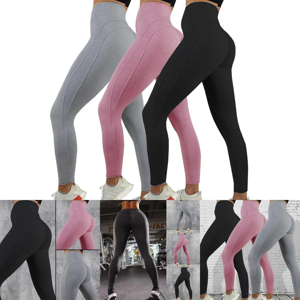 Women High Waist Push Up Yoga Leggings With Elastic Support For Fitness And Running