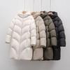 Down Soft Puff Down Women's Medium and Long New Hooded Simple Bread Jacket Thickened