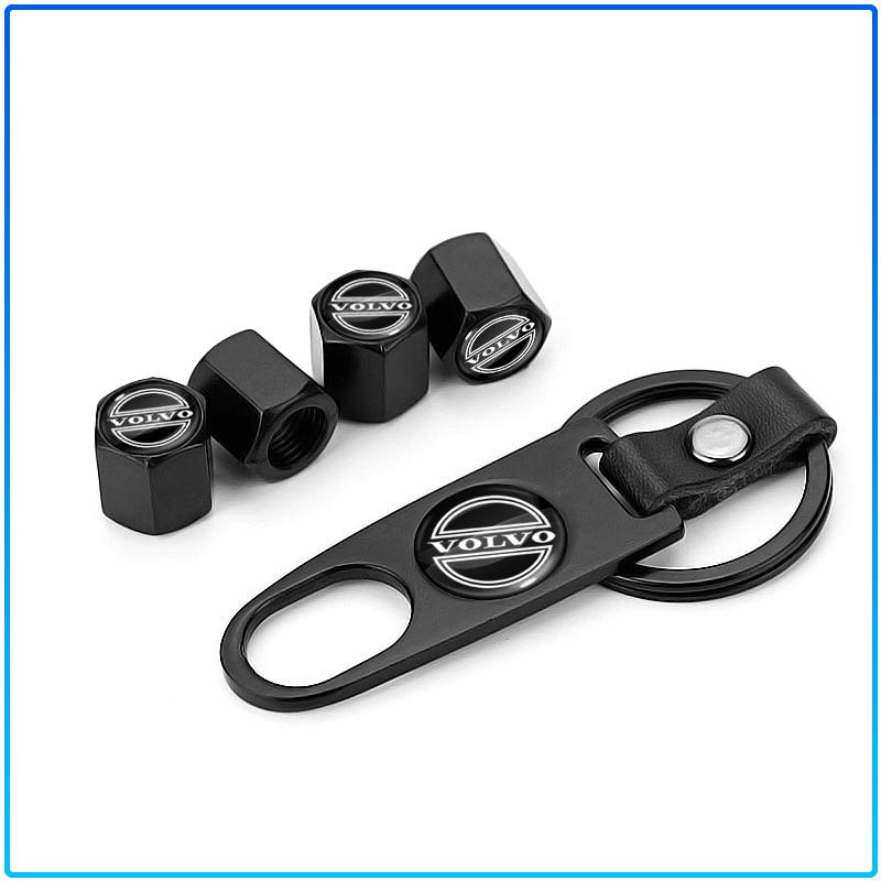 Fashion Car Tire Valve Caps with Car Badge Keyring Keychain For Volvo 240 C70 S40 S50 S60 S70 S80 S90 V40 V50 V60 V90 XC40 XC60 XC90 Vnl Truck