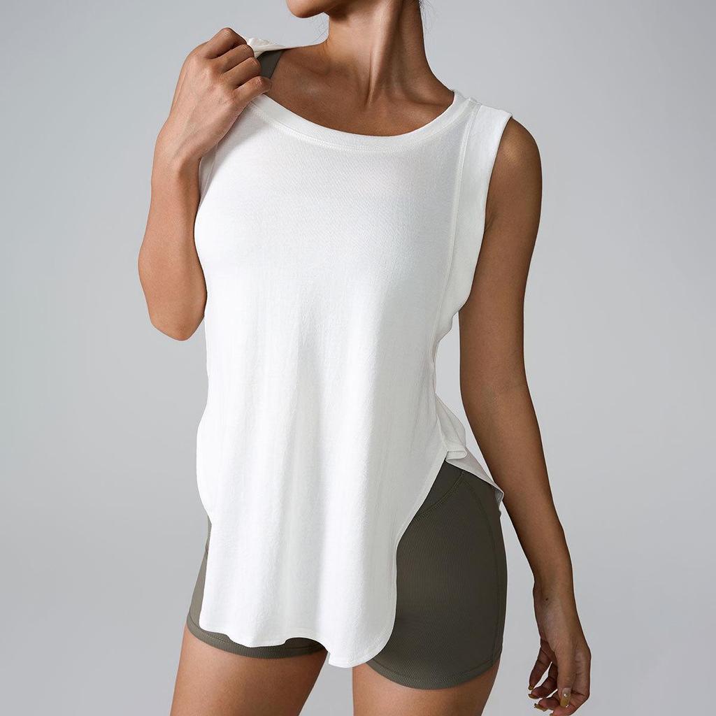 Volná dámská vesta bez rukávů na jógu a běh: Evropský a americký styl