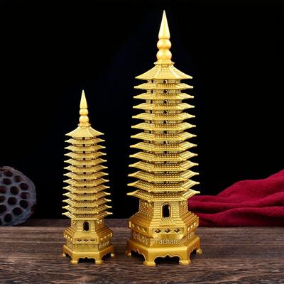 Kangqian Brass Thirteen-Story Wenchang Pagoda Study Room Ornament